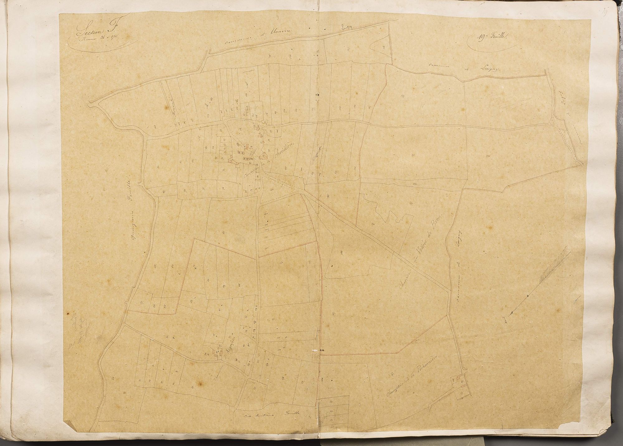 Section F, numéros 26 à 170, 19ème feuille.