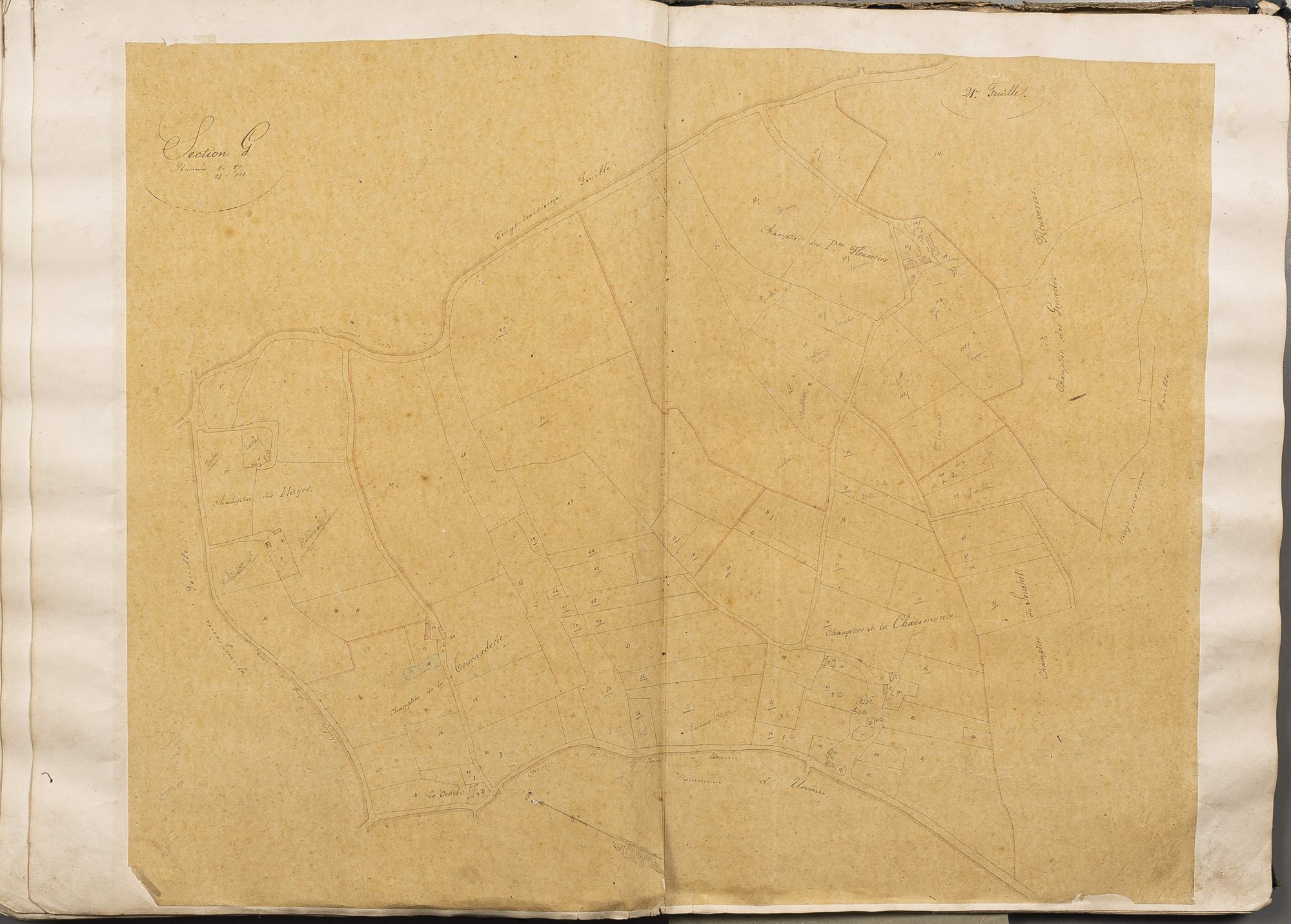 Section G, numéros 1 à 87, 95 à 112, 21ème feuille.