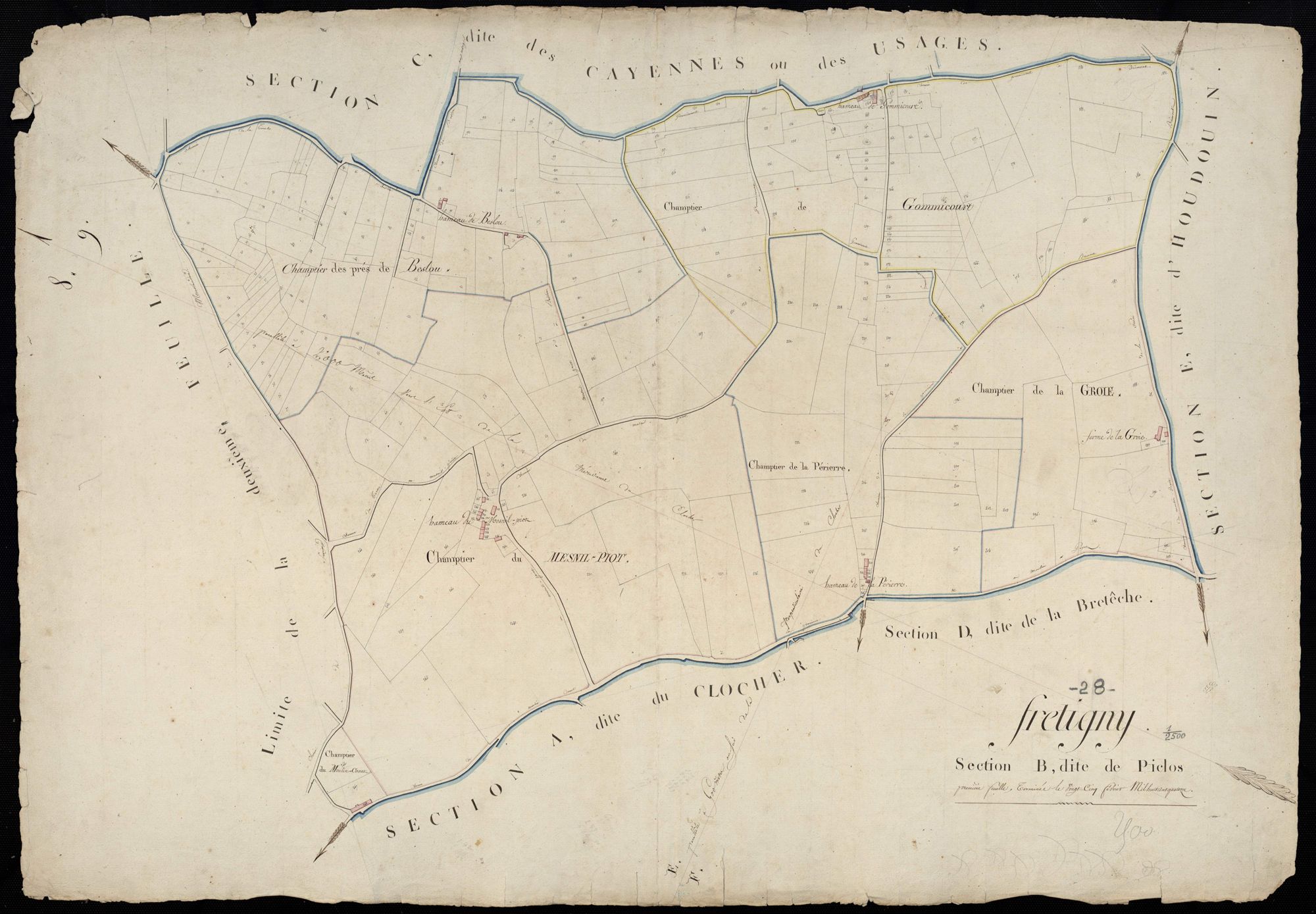 Section B, Piclos, feuille 1.