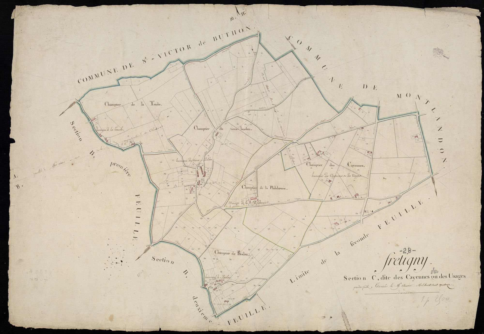 Section C, les Cayennes ou les Usages, feuille 1.