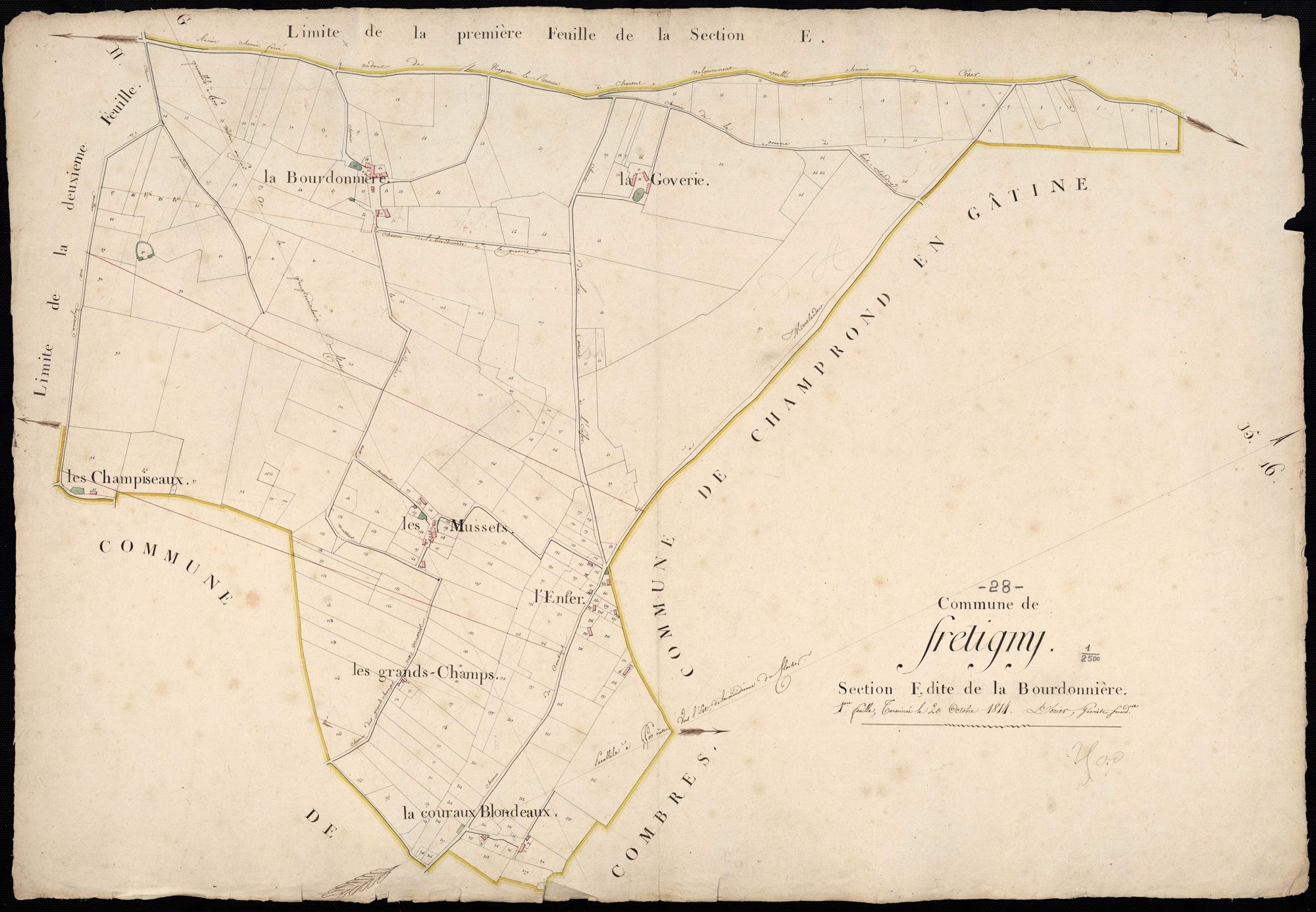 Section F, la Bourdonnière, feuille 1.