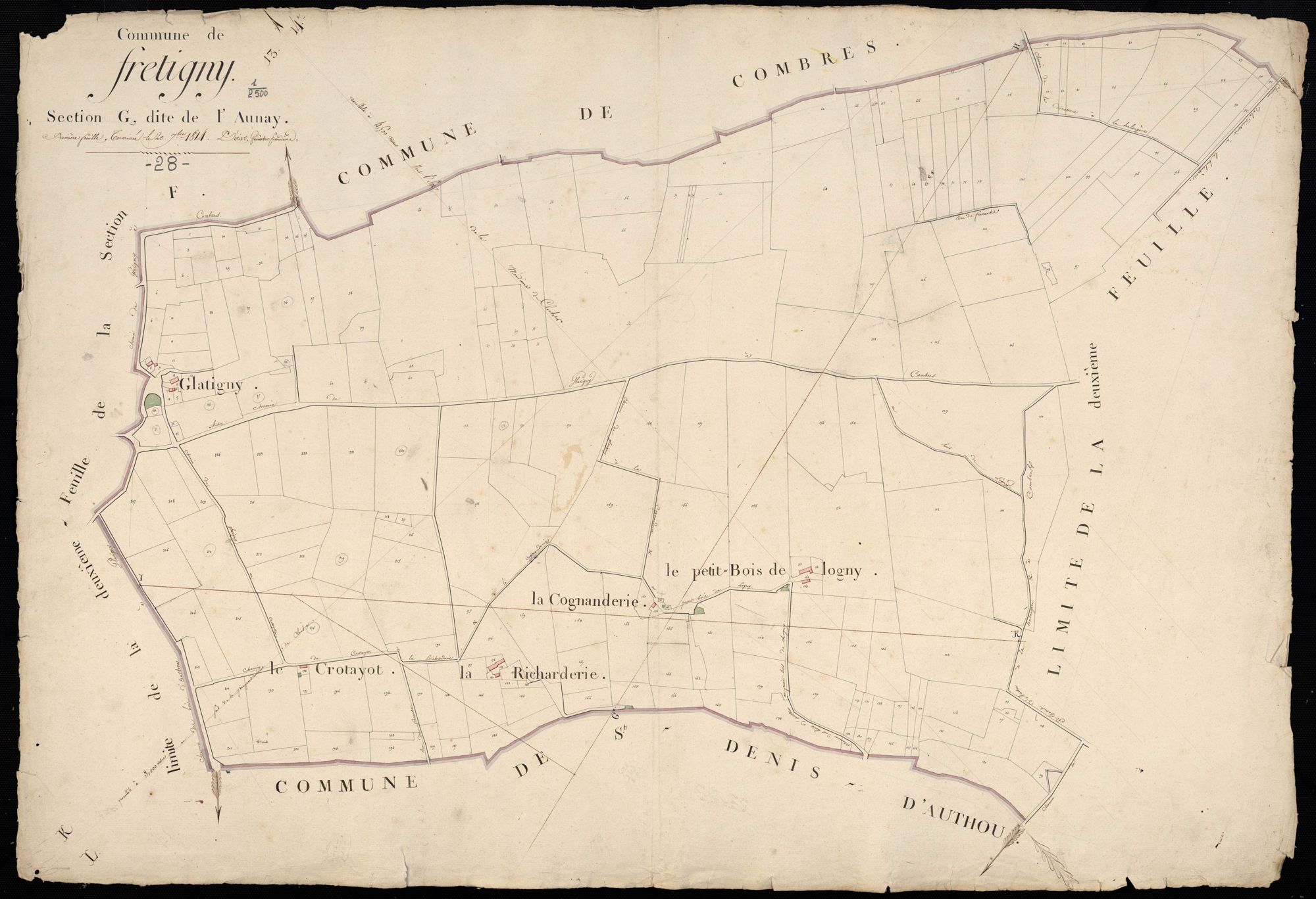 Section G, l'Aunay, feuille 1.
