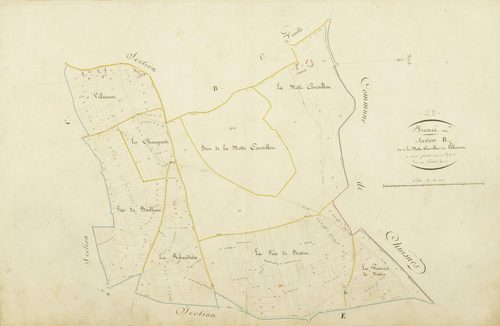 Section B, la Motte Coursillon et Villeneuve, feuille 2 / Levée par Périer, géomètre.