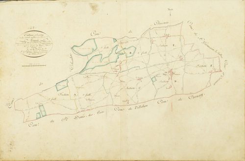 Tableau d'assemblage du plan cadastral parcellaire de la commune de Fruncé, Canton de Courville, Arrondissement de Chartres / Terminé sur le terrain le 15 mai 1826 (...) par Périer, géomètre.