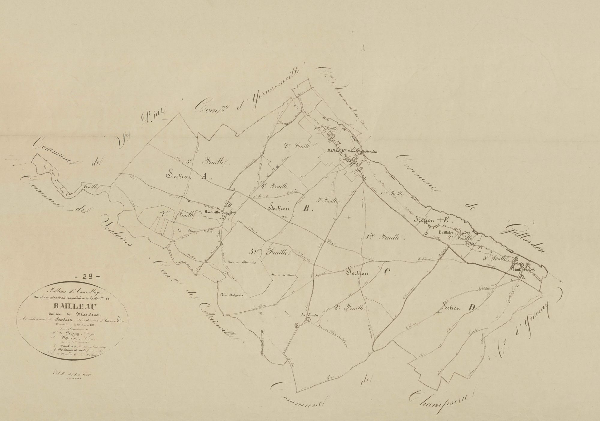 Tableau d'assemblage du plan parcellaire, 2ème exemplaire.