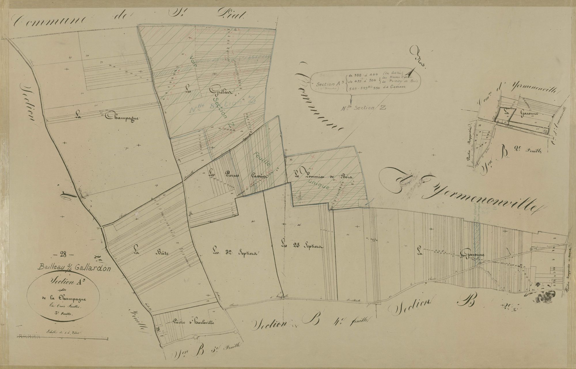 Section A, la Champagne, feuille 3.