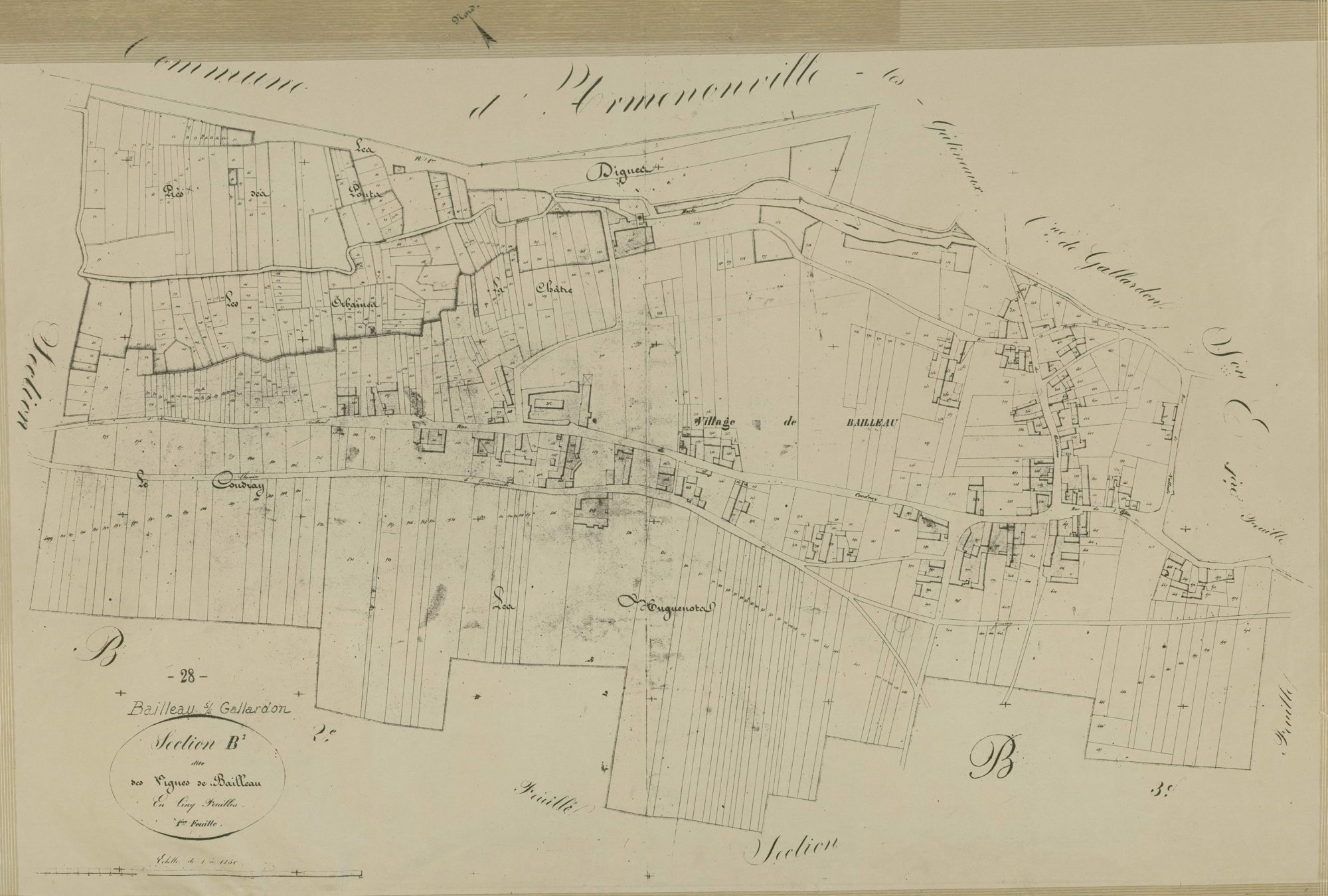 Section B, les Vignes de Bailleau, feuille 1.
