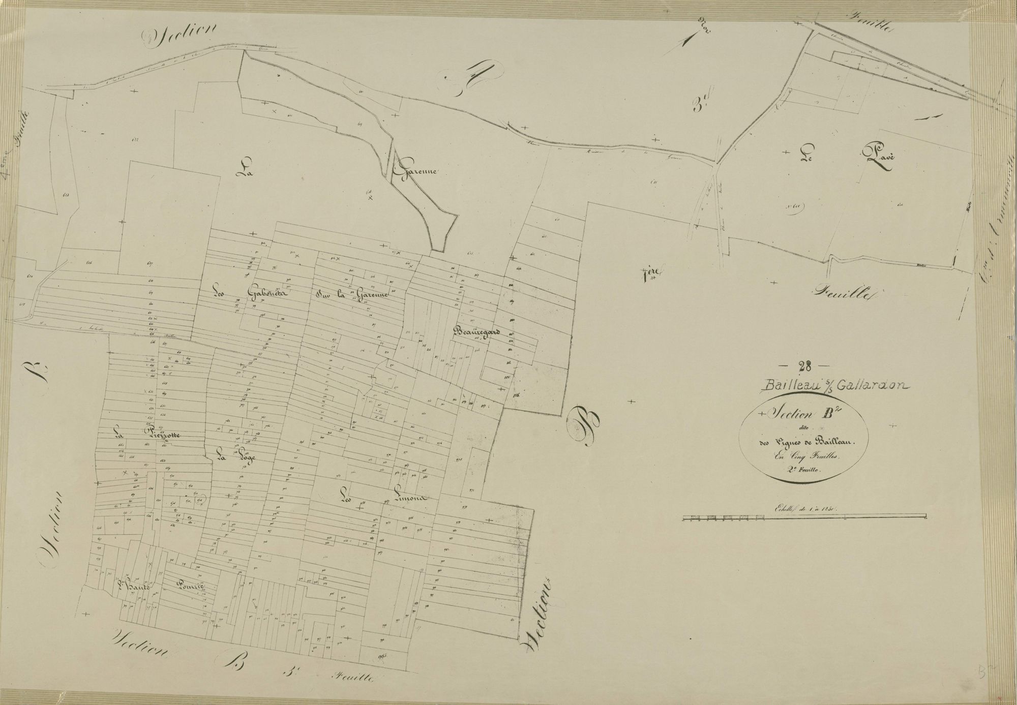 Section B, les Vignes de Bailleau, feuille 2.