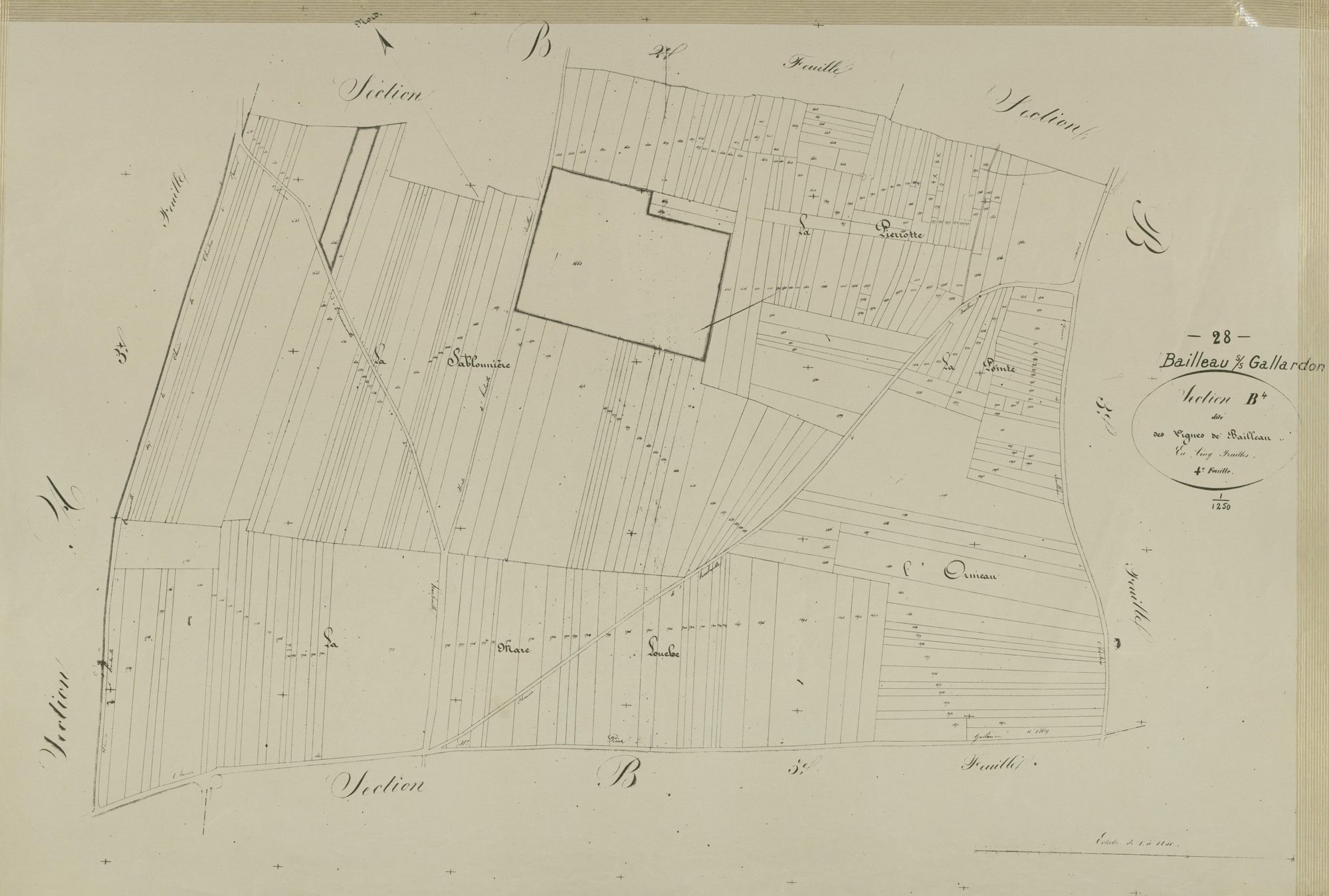 Section B, les Vignes de Bailleau, feuille 4.