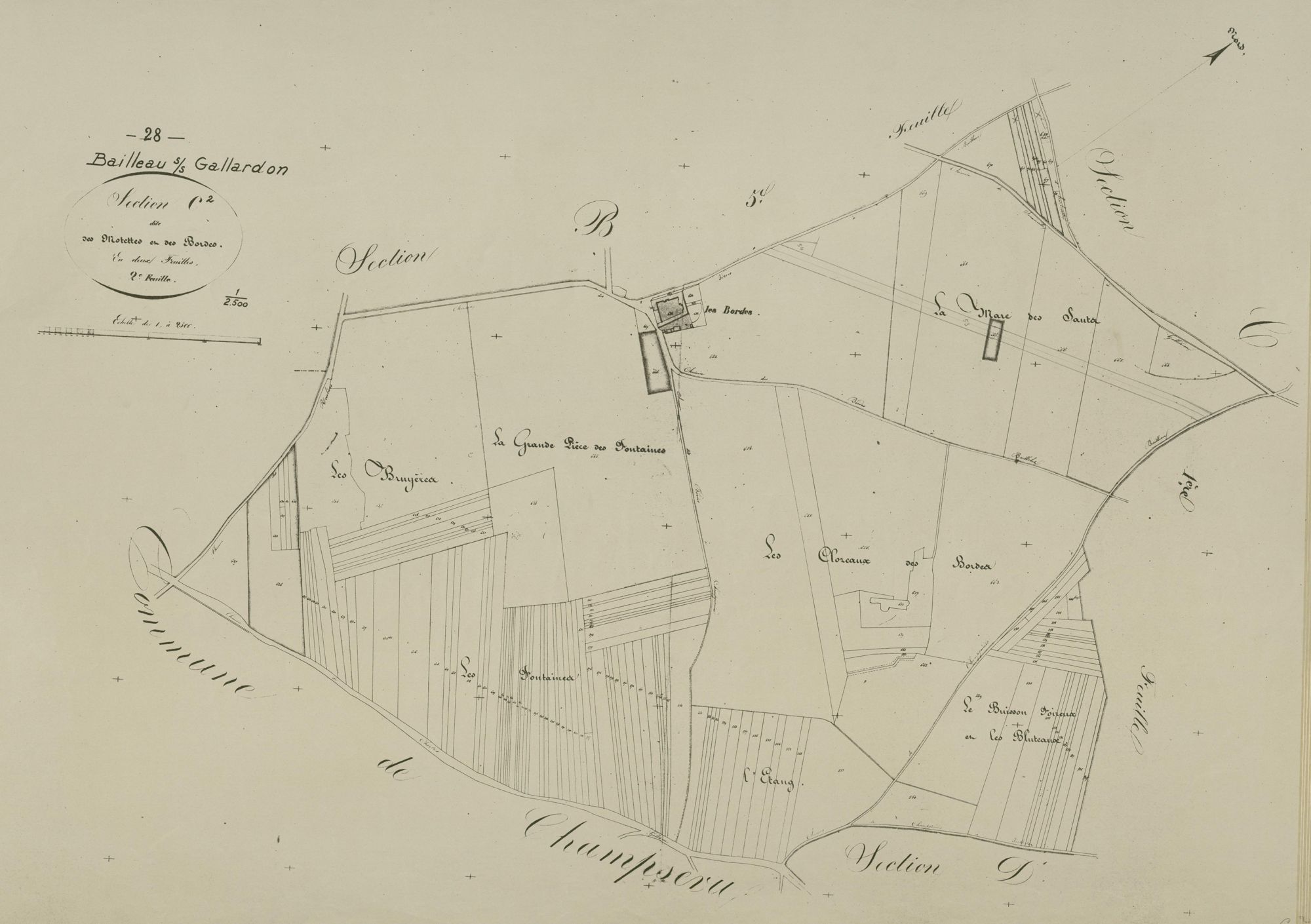 Section C, les Motettes et les Bordes, feuille 2.