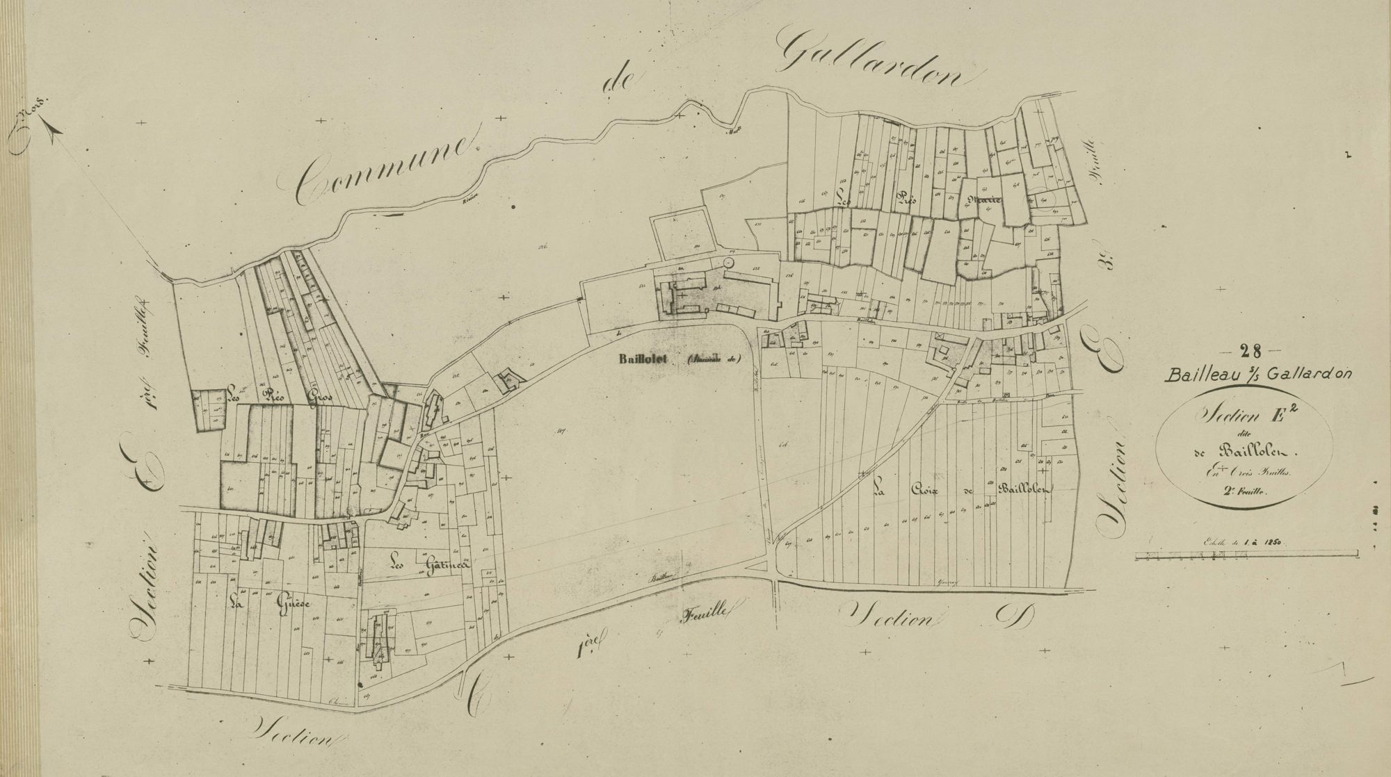 Section E, Baillolet, feuille 2.