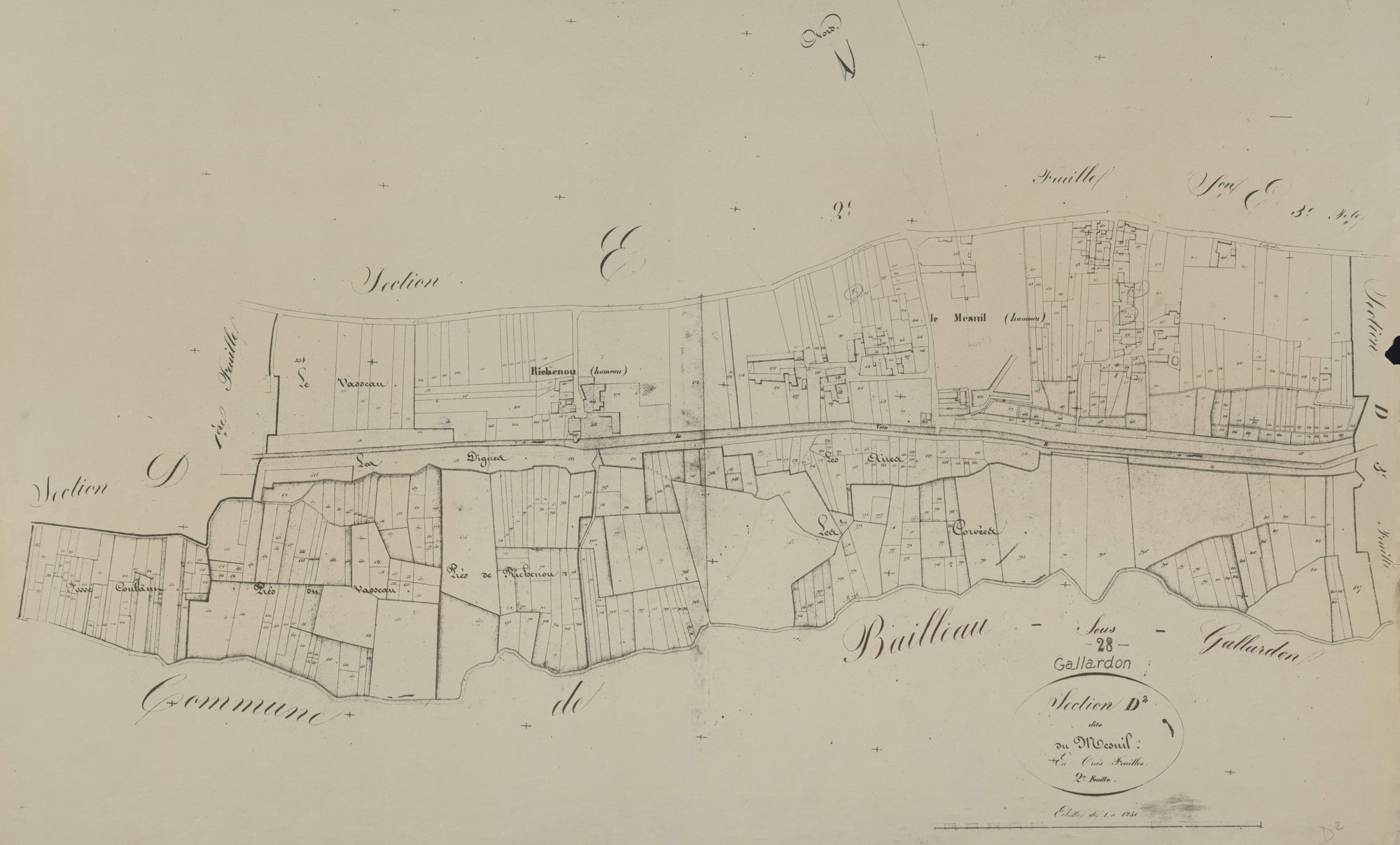 Section D, le Mesnil, feuille 2.