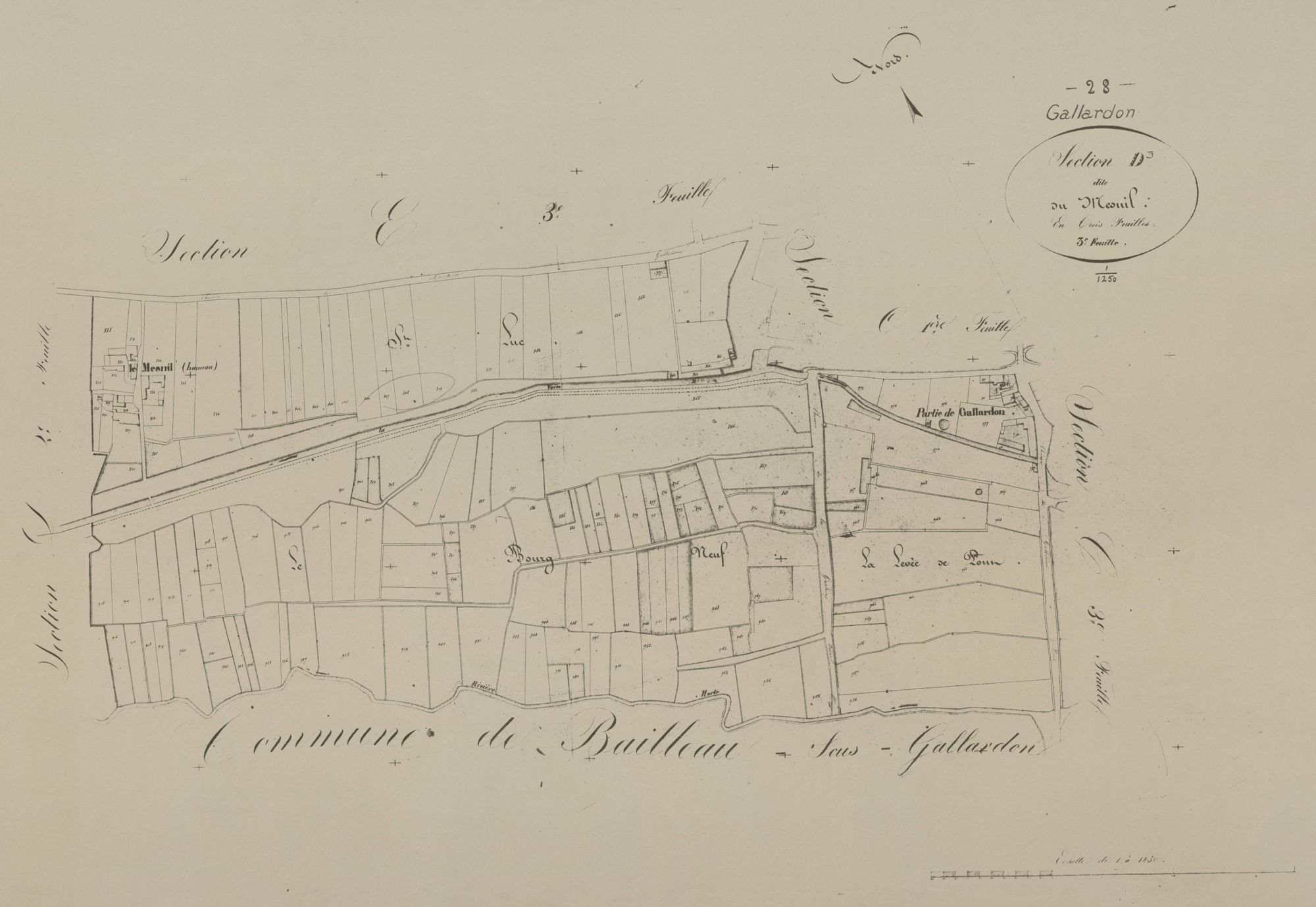Section D, le Mesnil, feuille 3.
