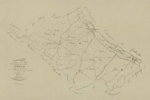 Tableau d'assemblage du plan parcellaire.