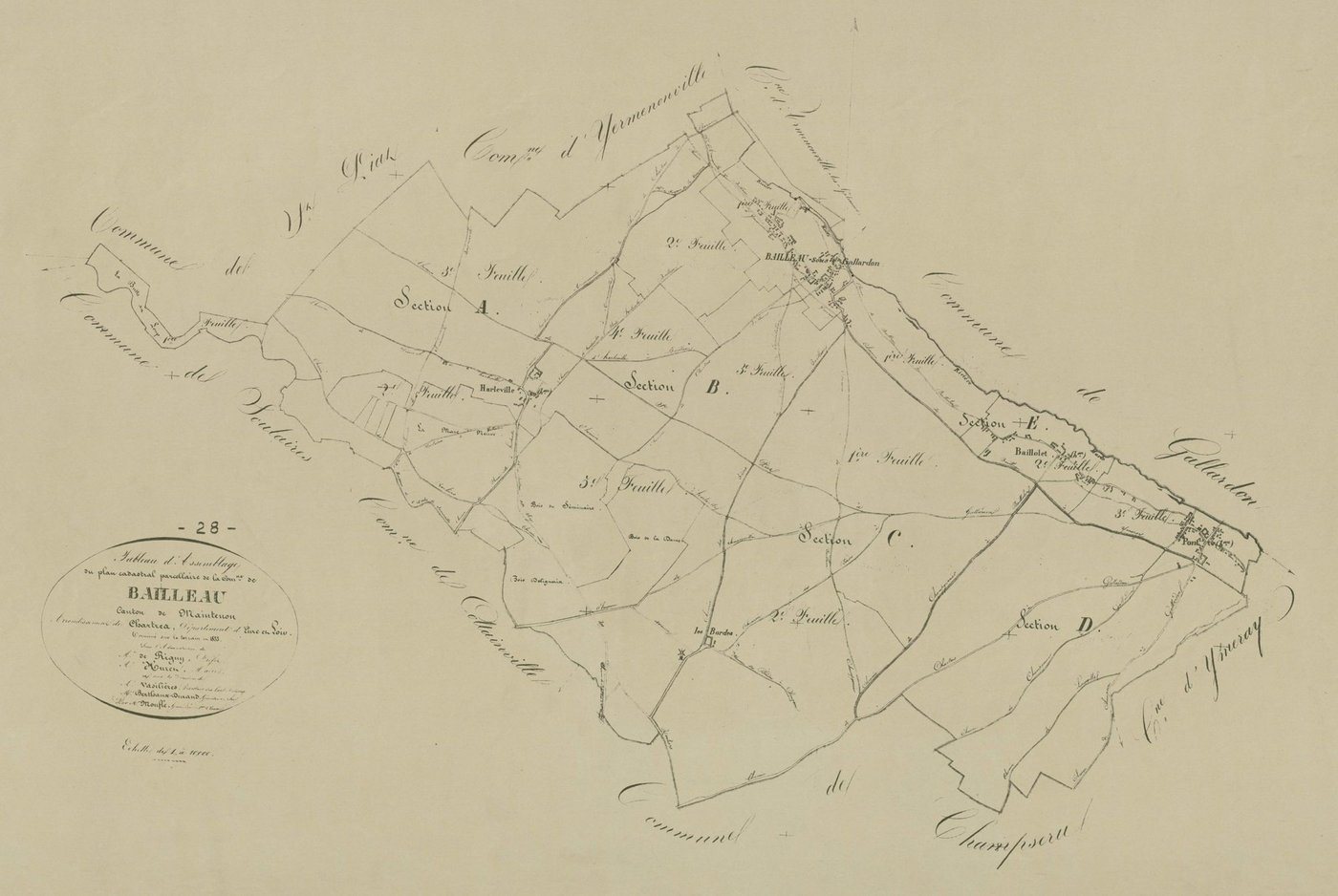 Tableau d'assemblage du plan parcellaire.