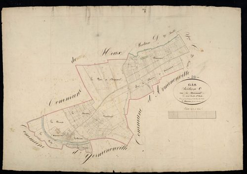 Section C, Moineaux feuille 1 / Terminée sur le terrain par Monsieur Chauveau, Géomètre secondaire.
