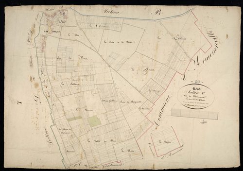 Section C, Moineaux feuille 2 / Terminée sur le terrain par Monsieur Chauveau, Géomètre secondaire.