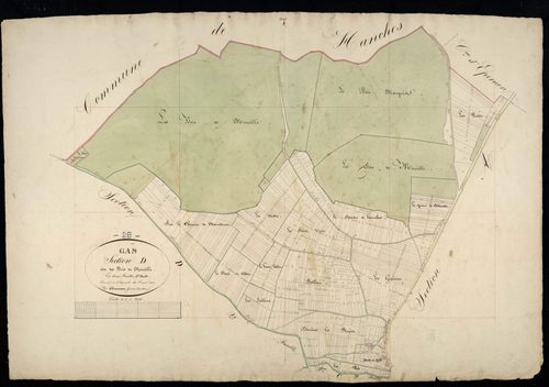 Section D, Bois de Morville, feuille 1 / Terminée sur le terrain par Monsieur Chauveau, Géomètre secondaire.