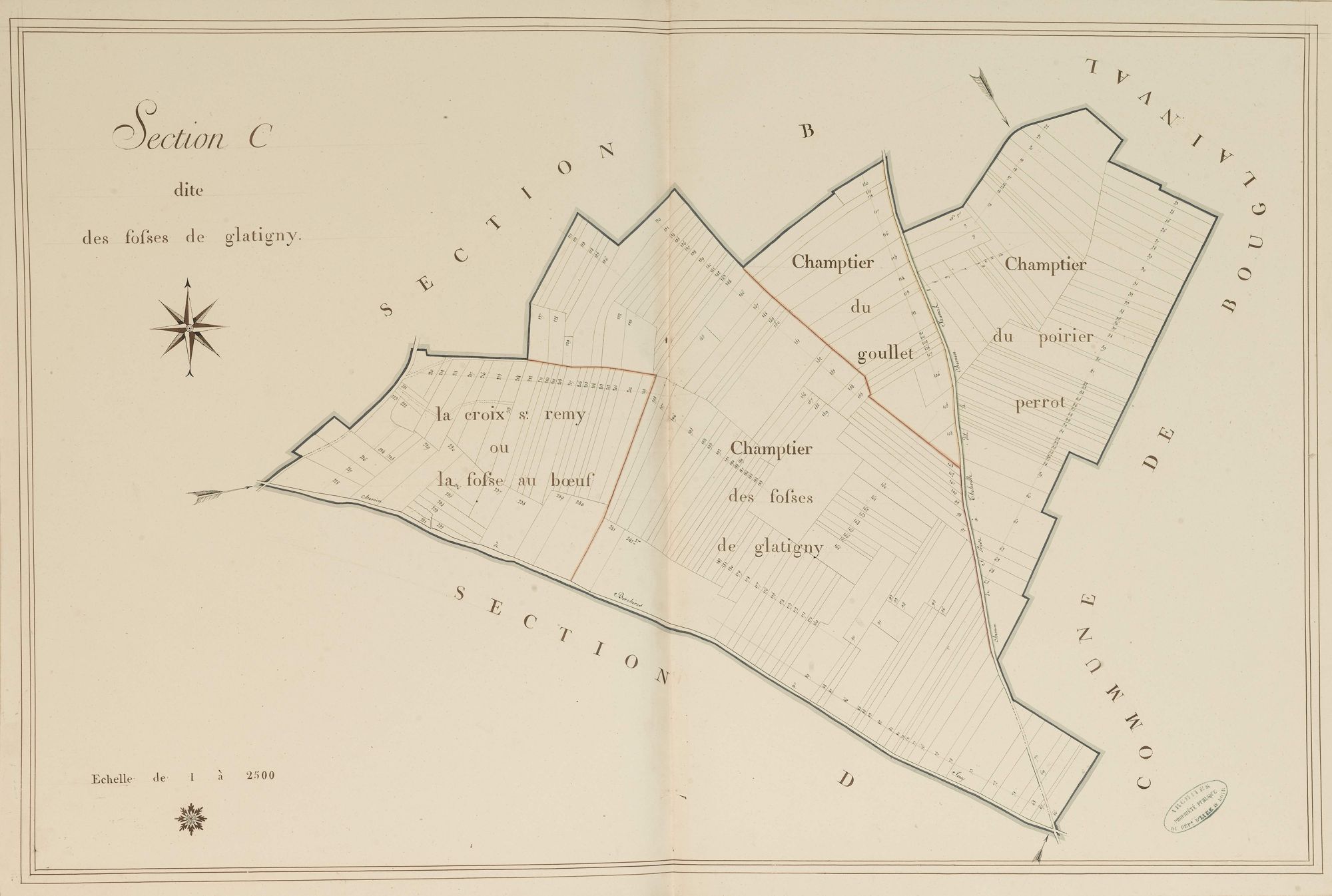 Section C, les Fosses de Glatigny, en une feuille.