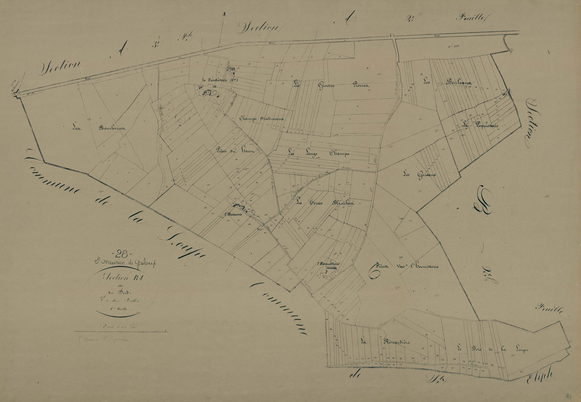 Section B, le Sud, feuille 1.