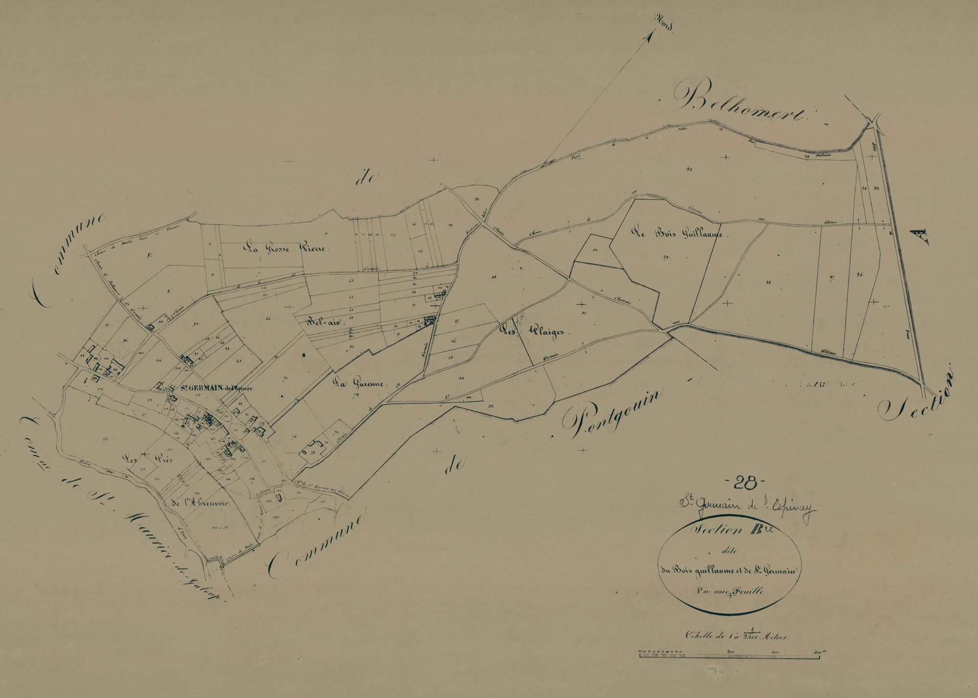 Section B, le Bois Guillaume et Saint-Germain, en une feuille.