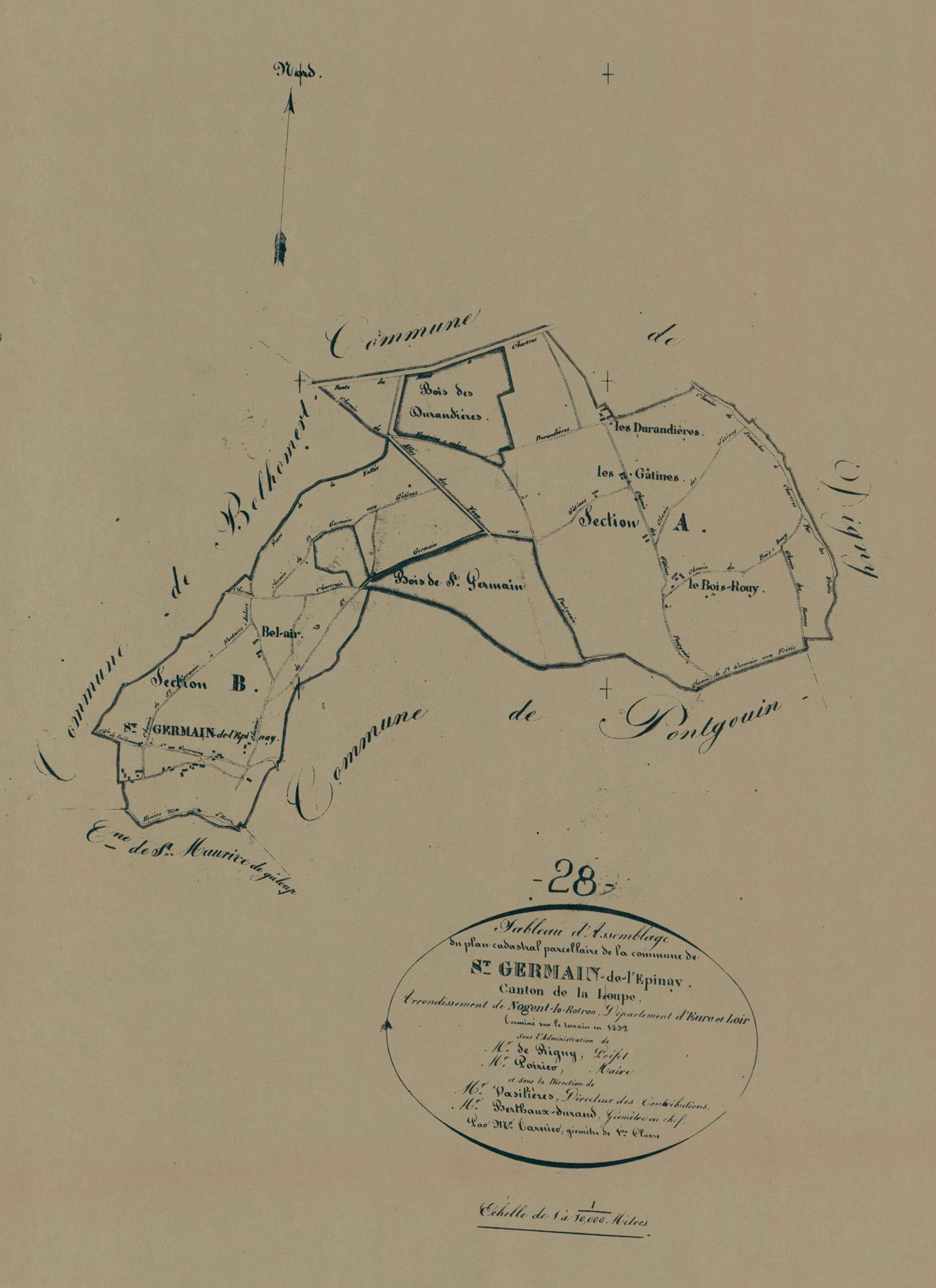 Tableau d'assemblage du plan parcellaire, Saint-Germain-de-l'Epinay.