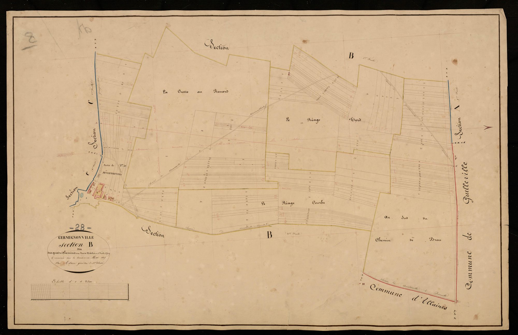 Section B, les Quatre Chemins et le Bois de Nibelles, feuille 2.