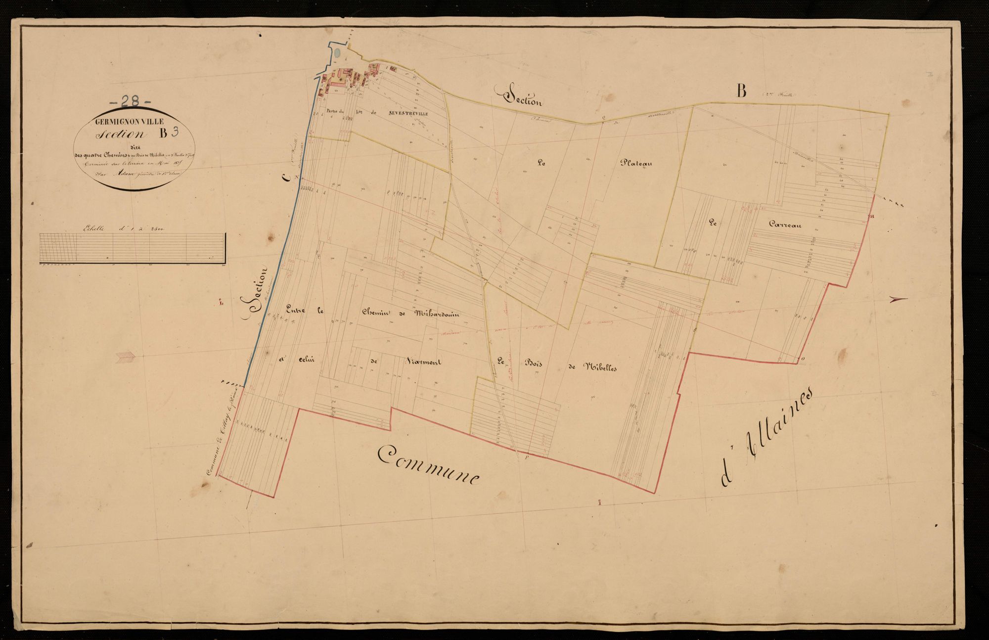 Section B, les Quatre Chemins et le Bois de Nibelles, feuille 3.