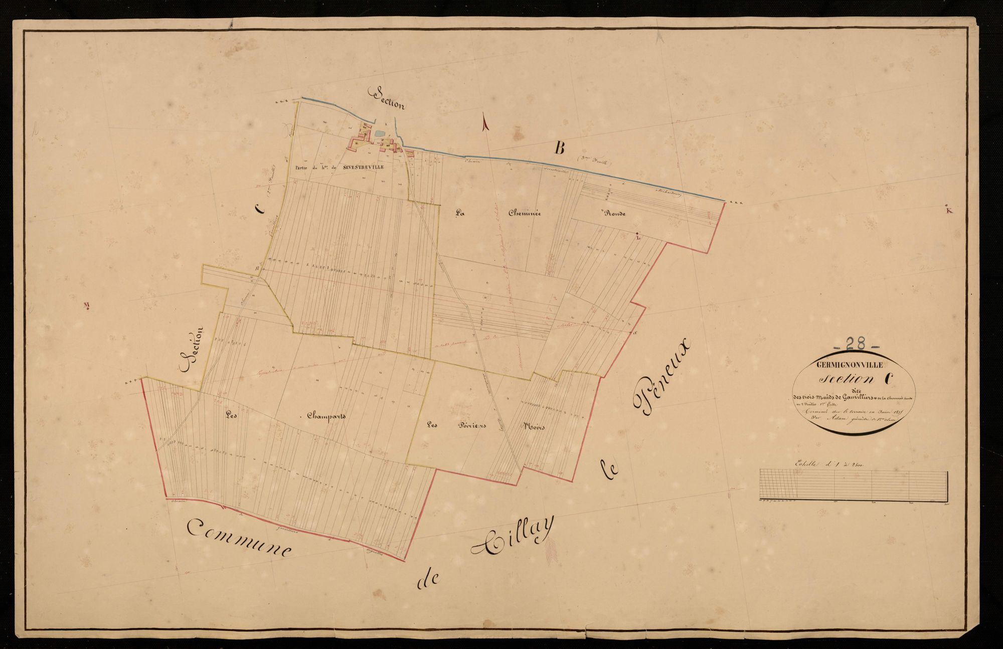Section C, les Trois Muids de Gauvilliers et de la Cheminée Ronde, feuille 1.
