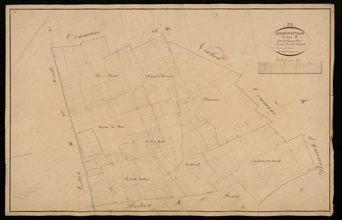 Section A, Canonvilliers, feuille 1 / Terminée sur le terrain par Monsieur Favé, Géomètre secondaire.