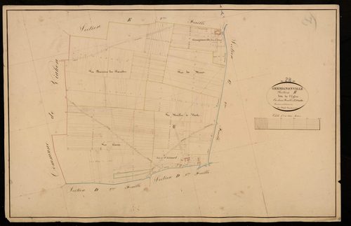 Section E, l'Eglise, feuille 1 / Terminée sur le terrain par Monsieur Favé, Géomètre secondaire.