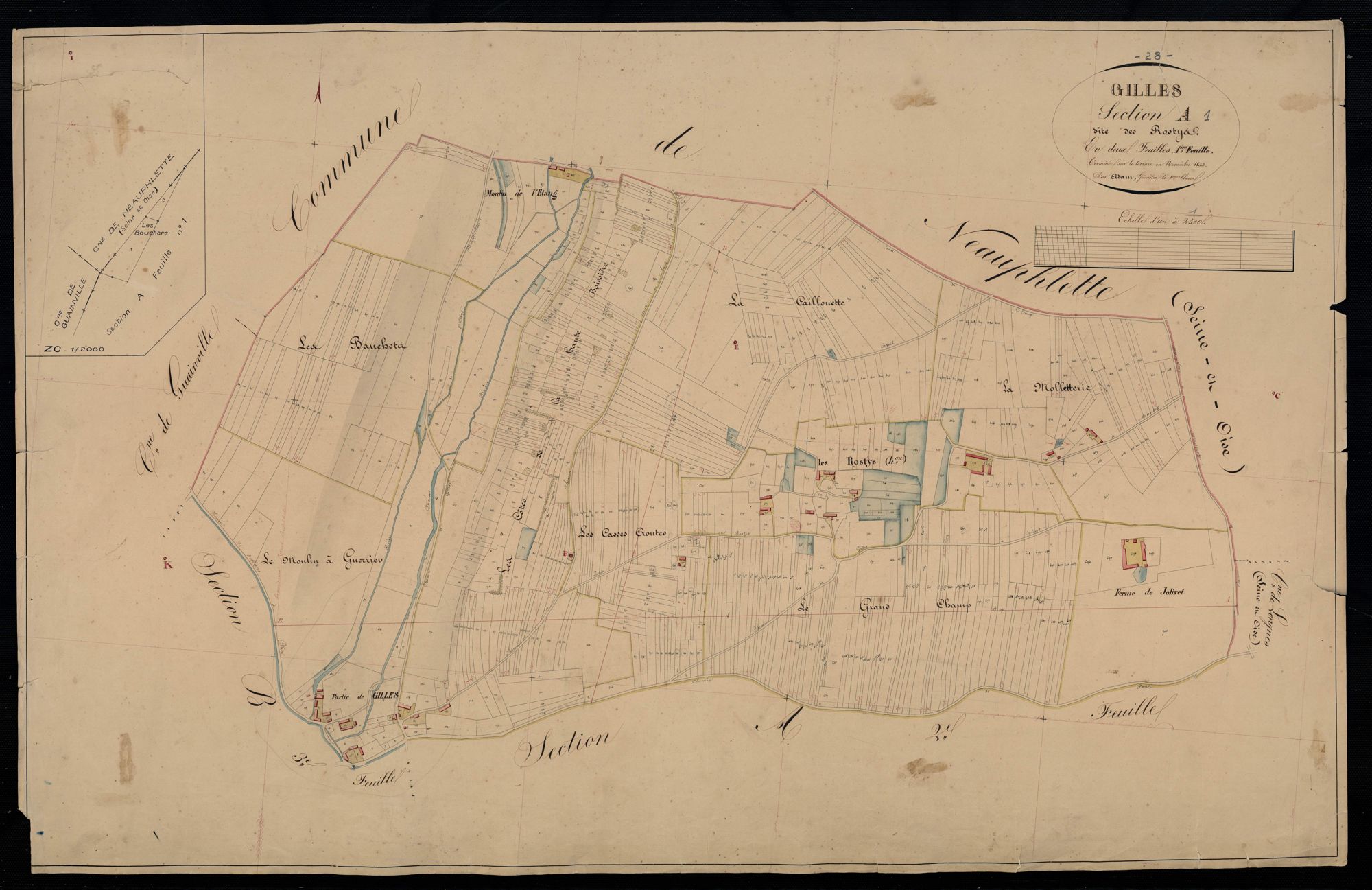 Section A, les Rostys, feuille 1.
