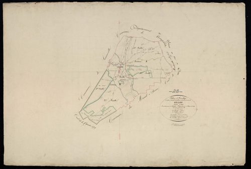 Tableau d'assemblage du plan cadastral parcellaire de la commune de Gilles, Canton d'Anet, Arrondissement de Dreux / Terminé sur le terrain en 1833 (...) par Monsieur Adam, Géomètre de 1ère classe.