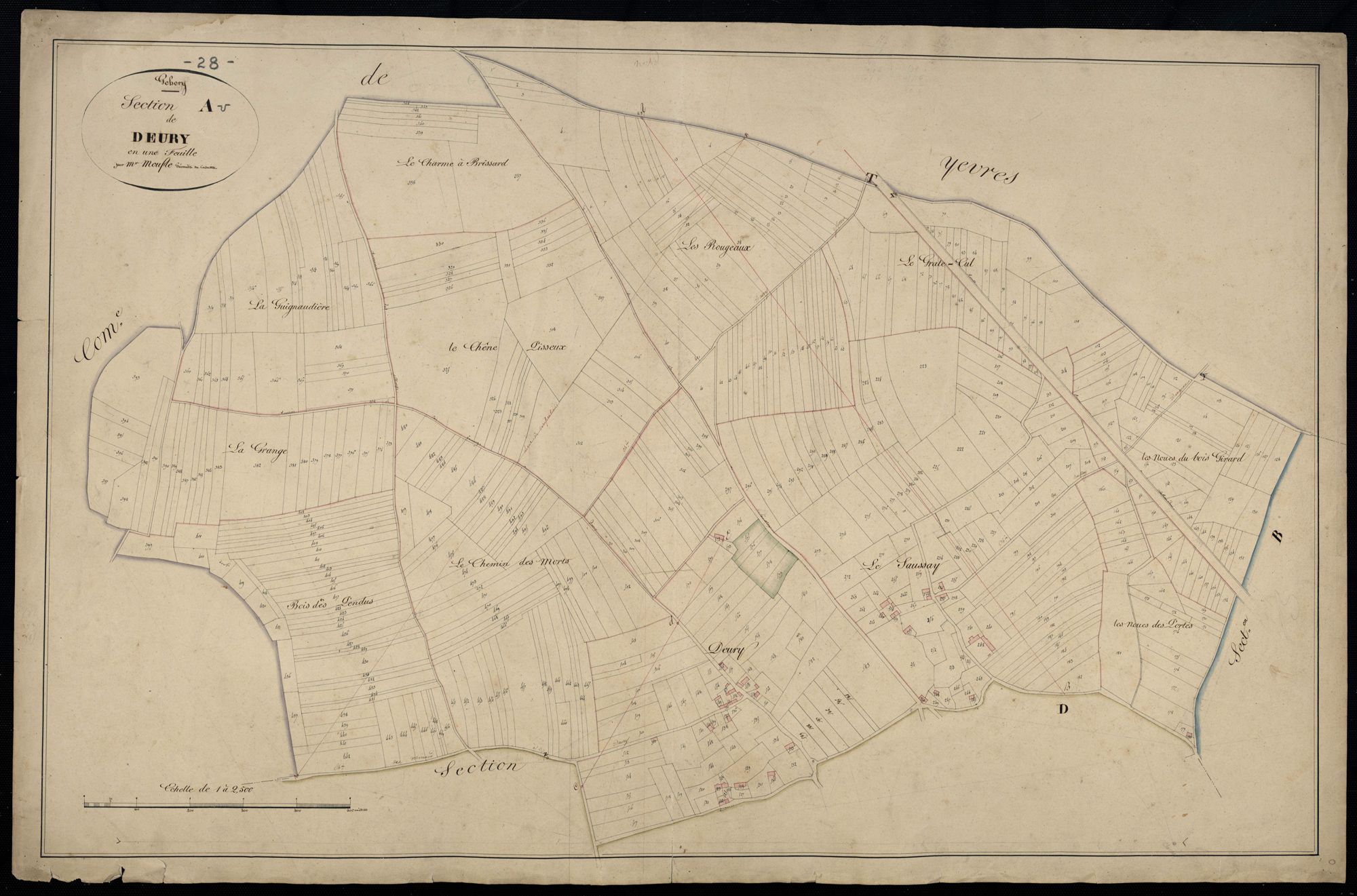 Section A, Dheury, en une feuille.