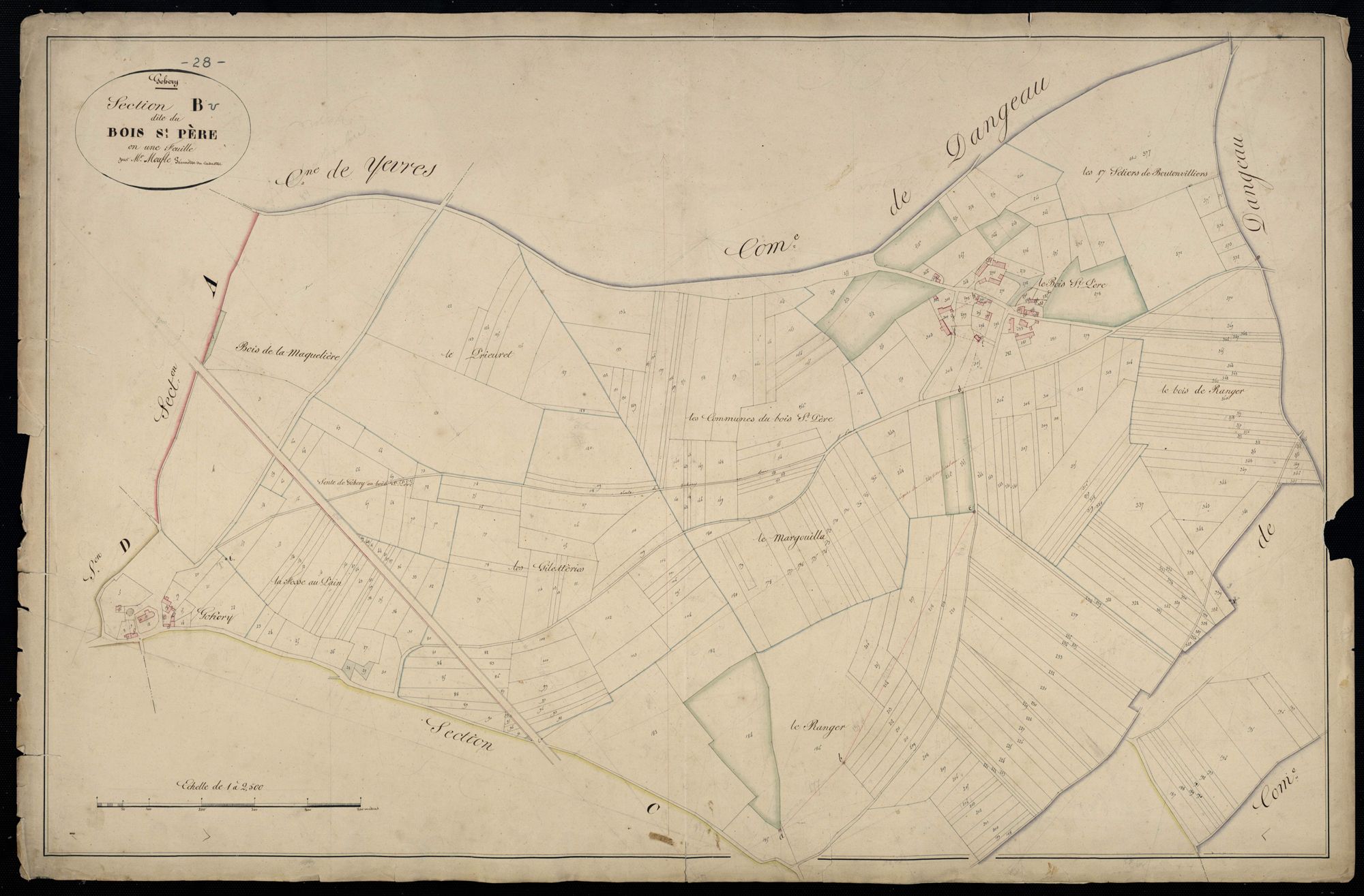Section B, le Bois Saint-Père, en une feuille.
