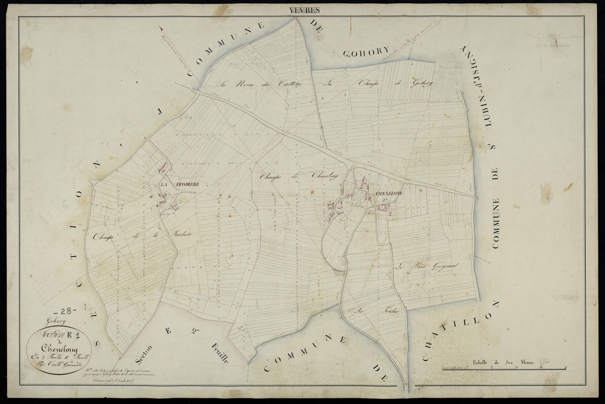 Section E, Chênelong, feuille 1.