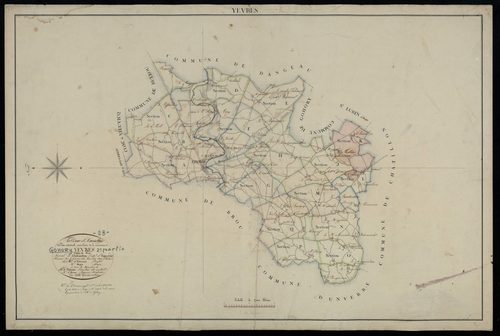 Tableau d'assemblage du plan cadastral parcellaire de la commune de Gohory, Canton de Brou, Arrondissement de Châteaudun, feuille 2 / Terminé sur le terrain en juin 1820 (...) par Monsieur Caillé, Géomètre du cadastre.