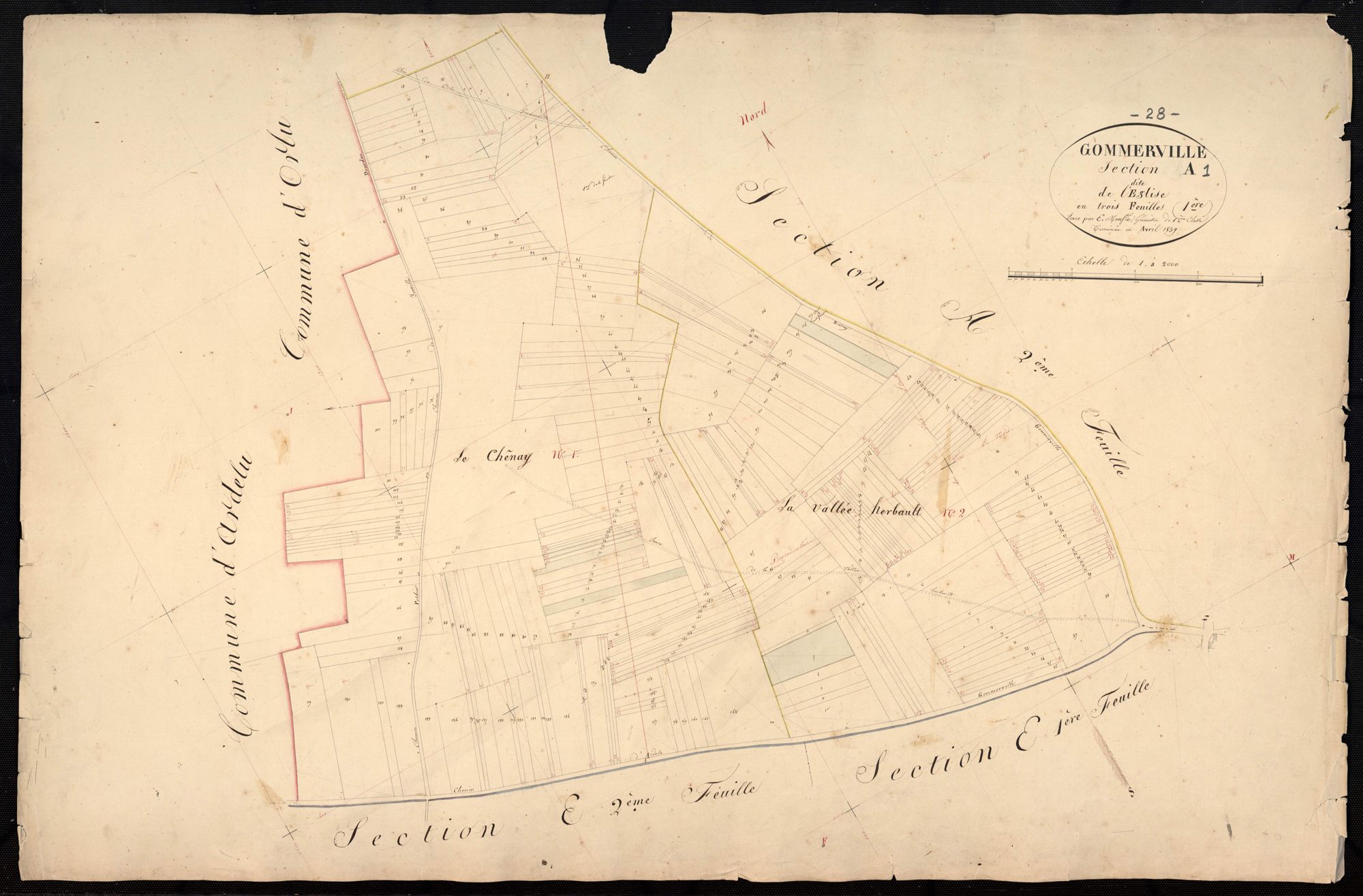 Section A, l'Eglise, feuille 1.