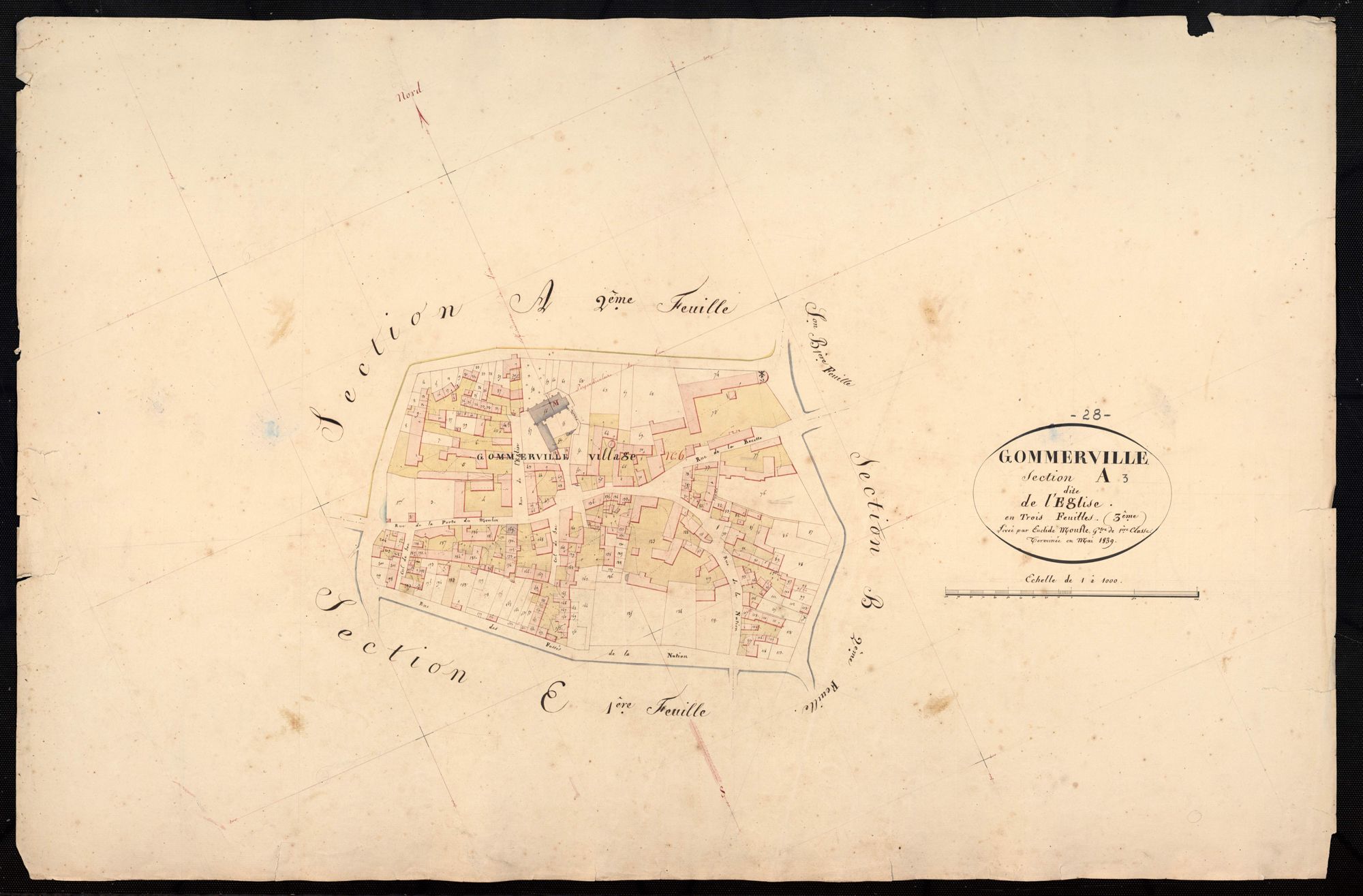 Section A, l'Eglise, feuille 3.