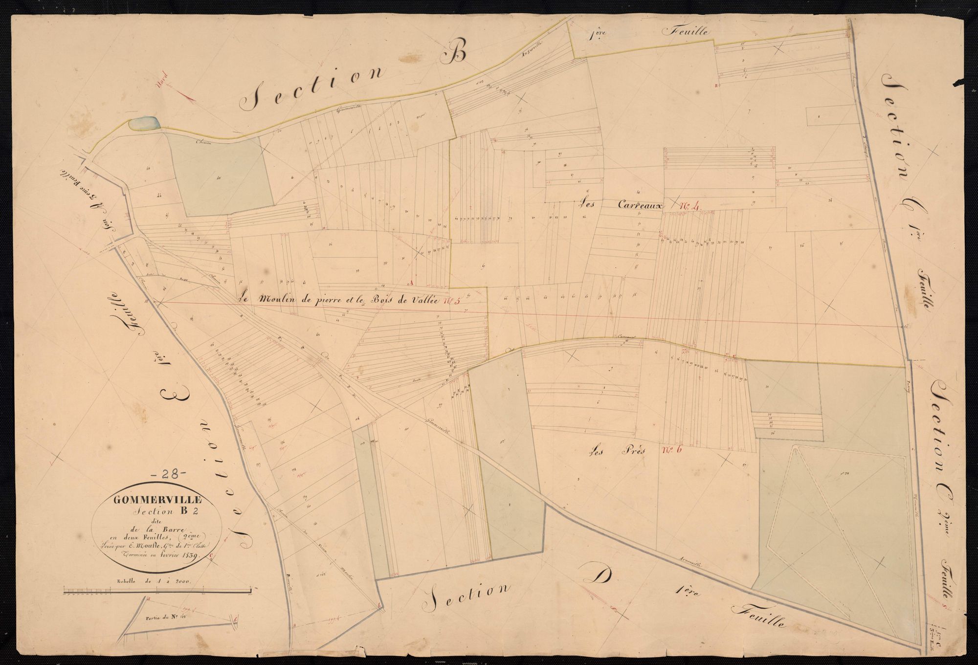 Section B, la Barre, feuille 2.