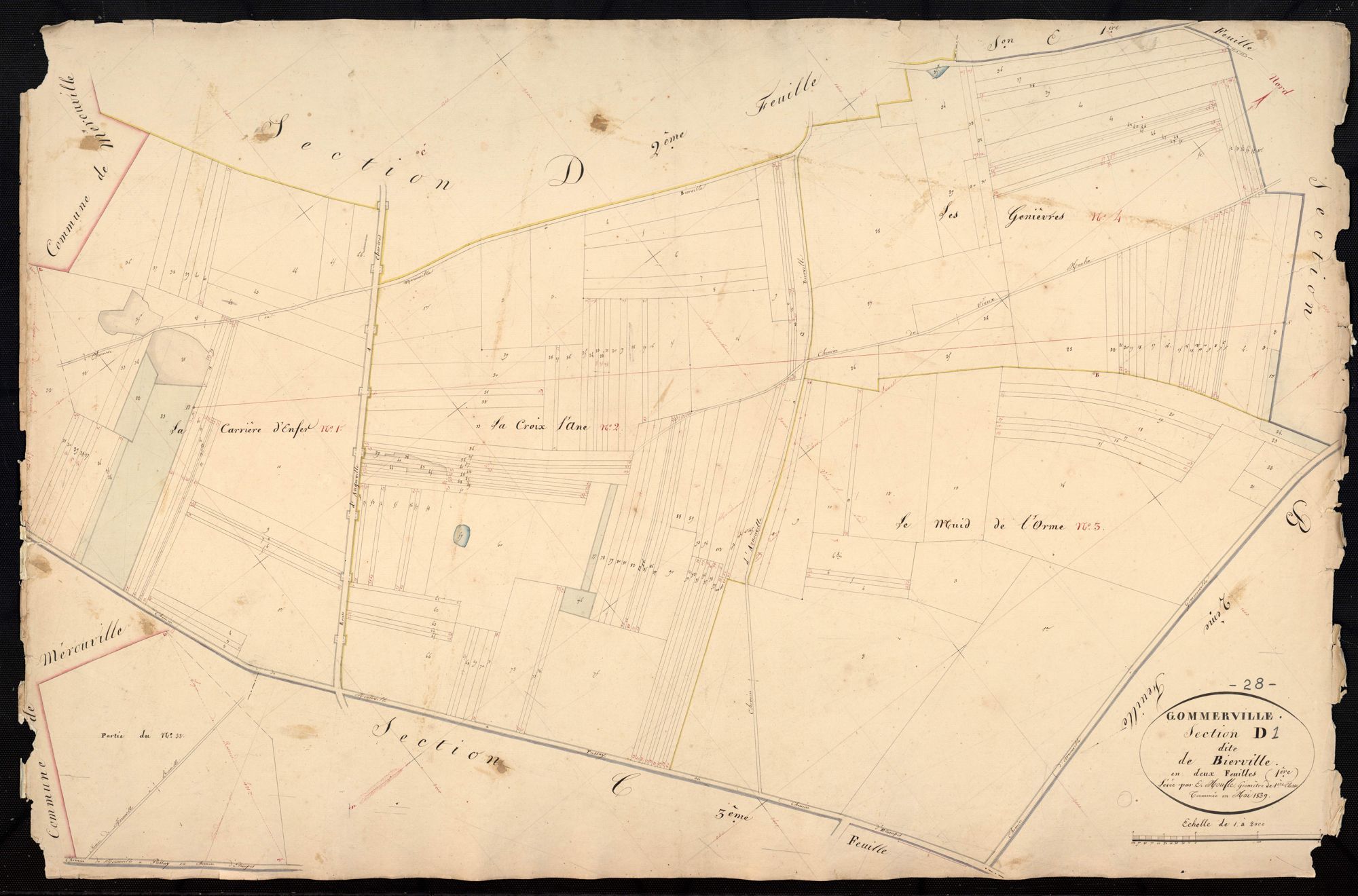 Section D, Bierville, feuille 1.