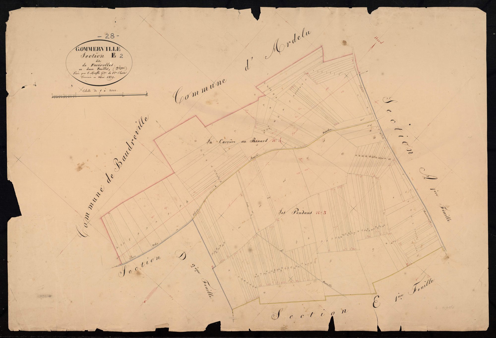 Section E, Faverolles, feuille 2.