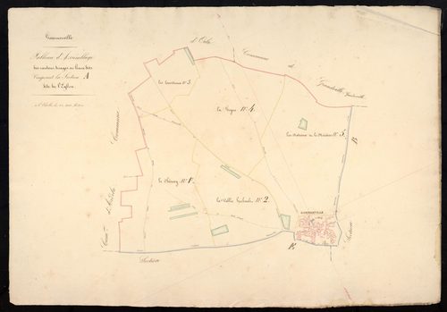 Tableau d'assemblage des cantons, triages ou lieux-dits composant la section A, l'Eglise.