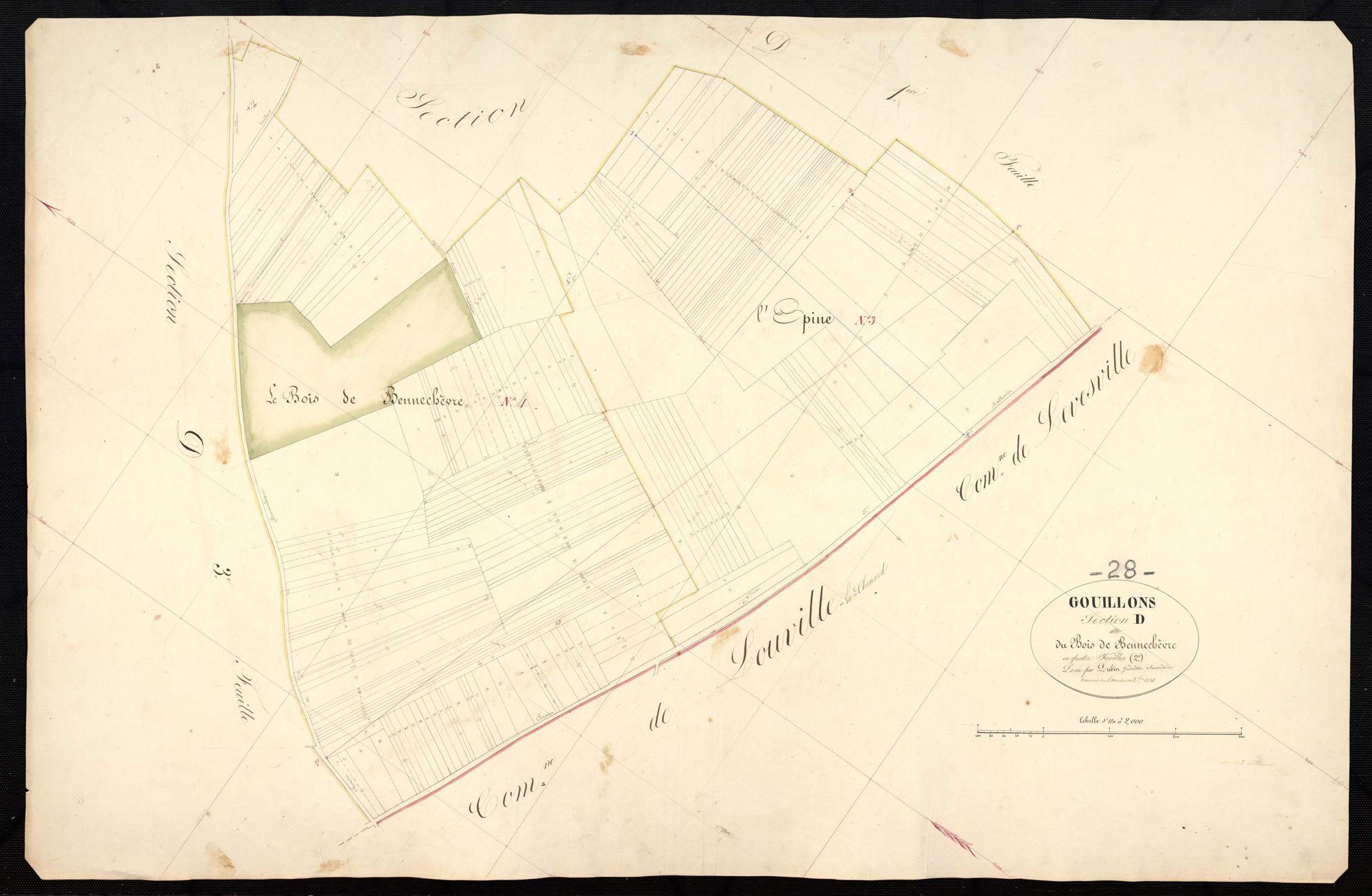 Section D, le Bois de Bennechèvre, feuille 2.