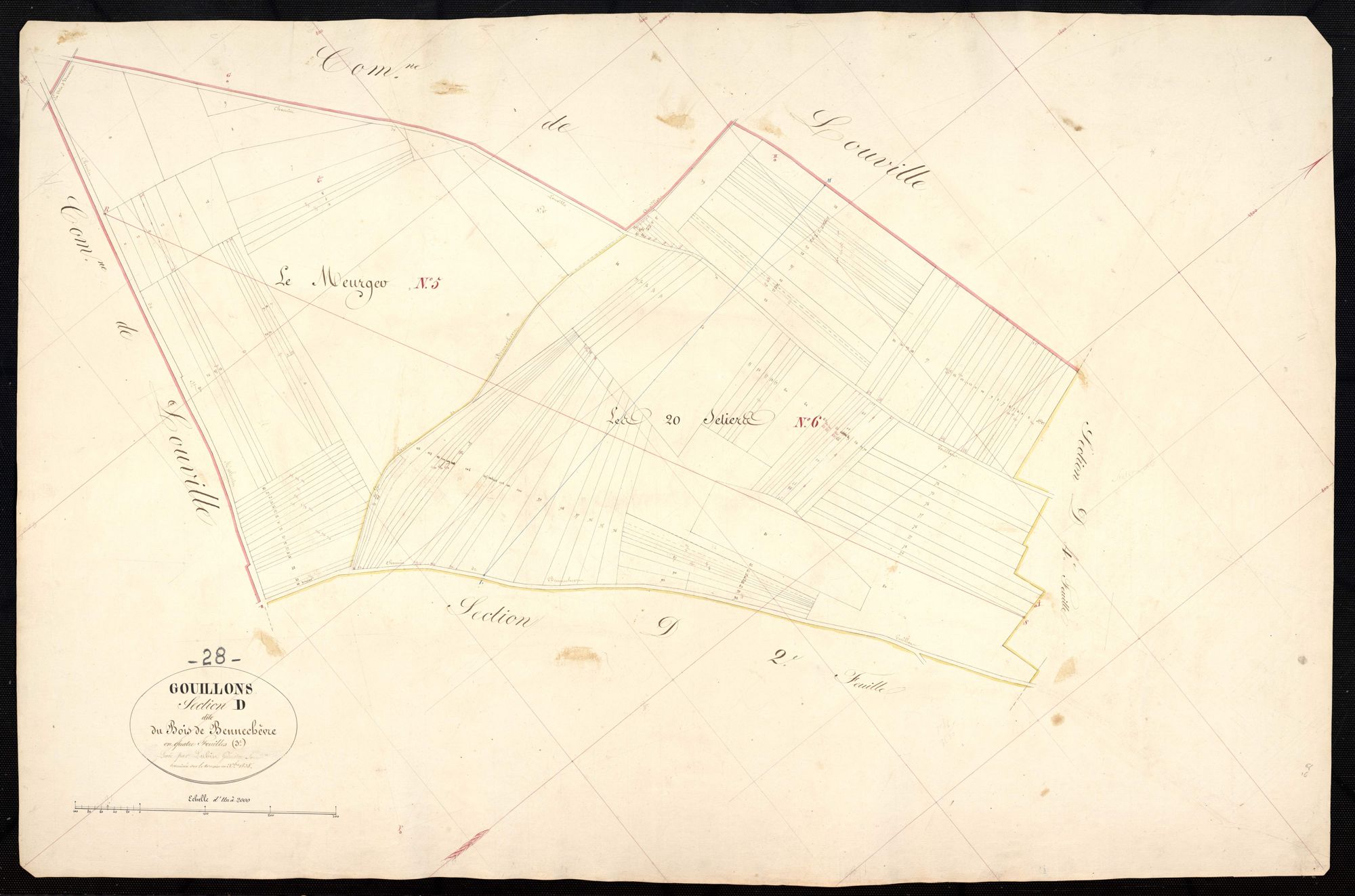 Section D, le Bois de Bennechèvre, feuille 3.