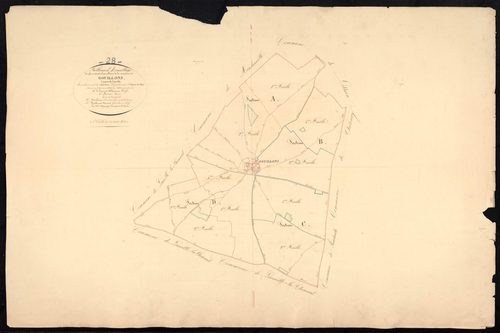 Tableau d'assemblage du plan cadastral parcellaire de la commune de Gouillons, Canton de Janville, Arrondissement de Chartres / Terminé sur le terrain en 1838 (...) par Monsieur Mauger, Géomètre de 1ère classe.
