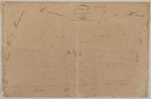 Section B, les Quatre Caveaux et la Forêt. feuille 1.