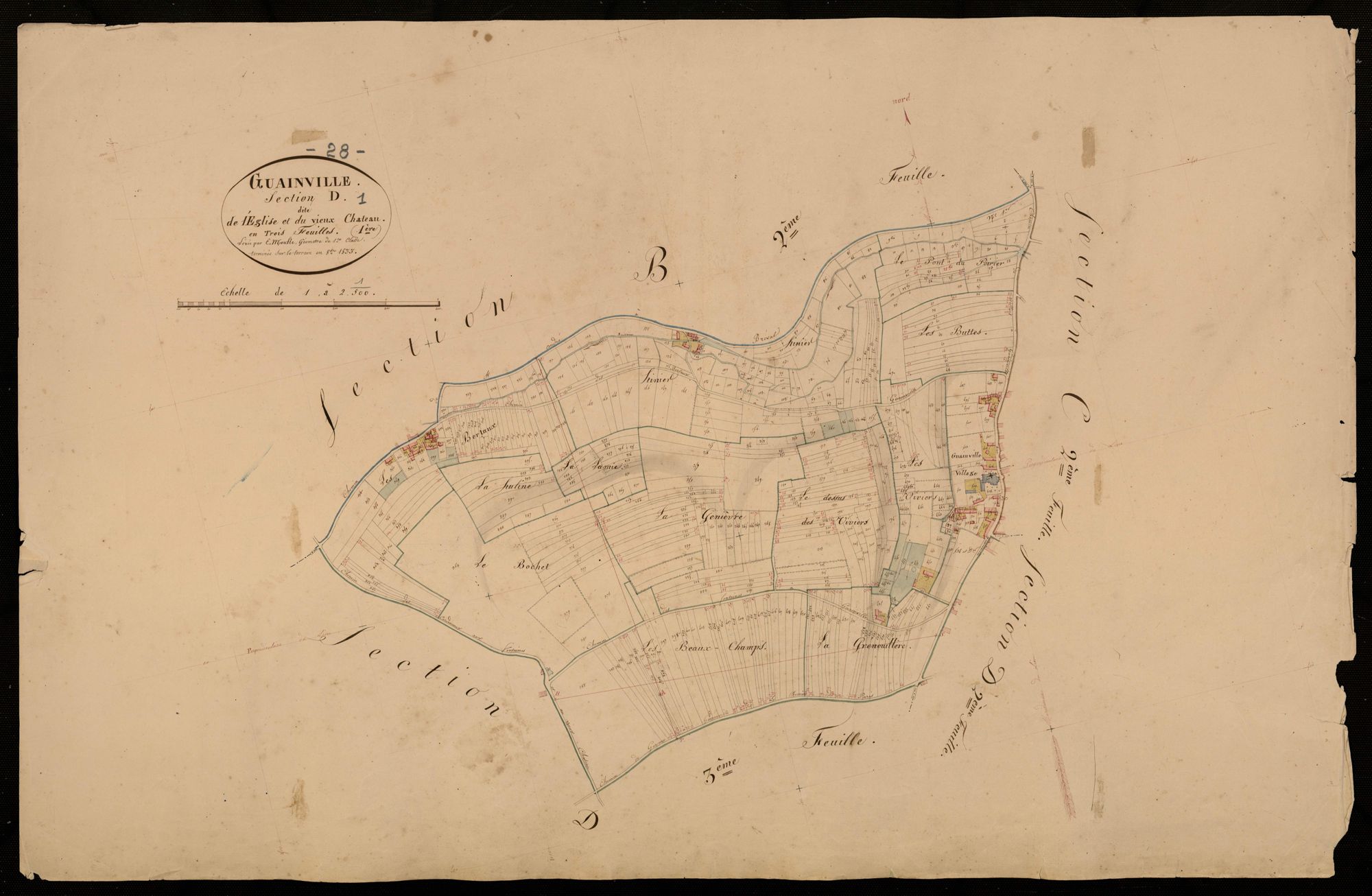 Section D, l'Eglise et le Vieux Château, feuille 1.