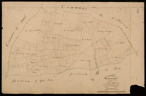 Section A, le Beau-Tertre, feuille 1 / Terminée par Monsieur Boucher, Géomètre secondaire ; Monsieur Moufle, Géomètre de 1ère classe.