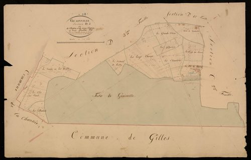 Section D, l'Eglise et le Vieux Château, feuille 2.